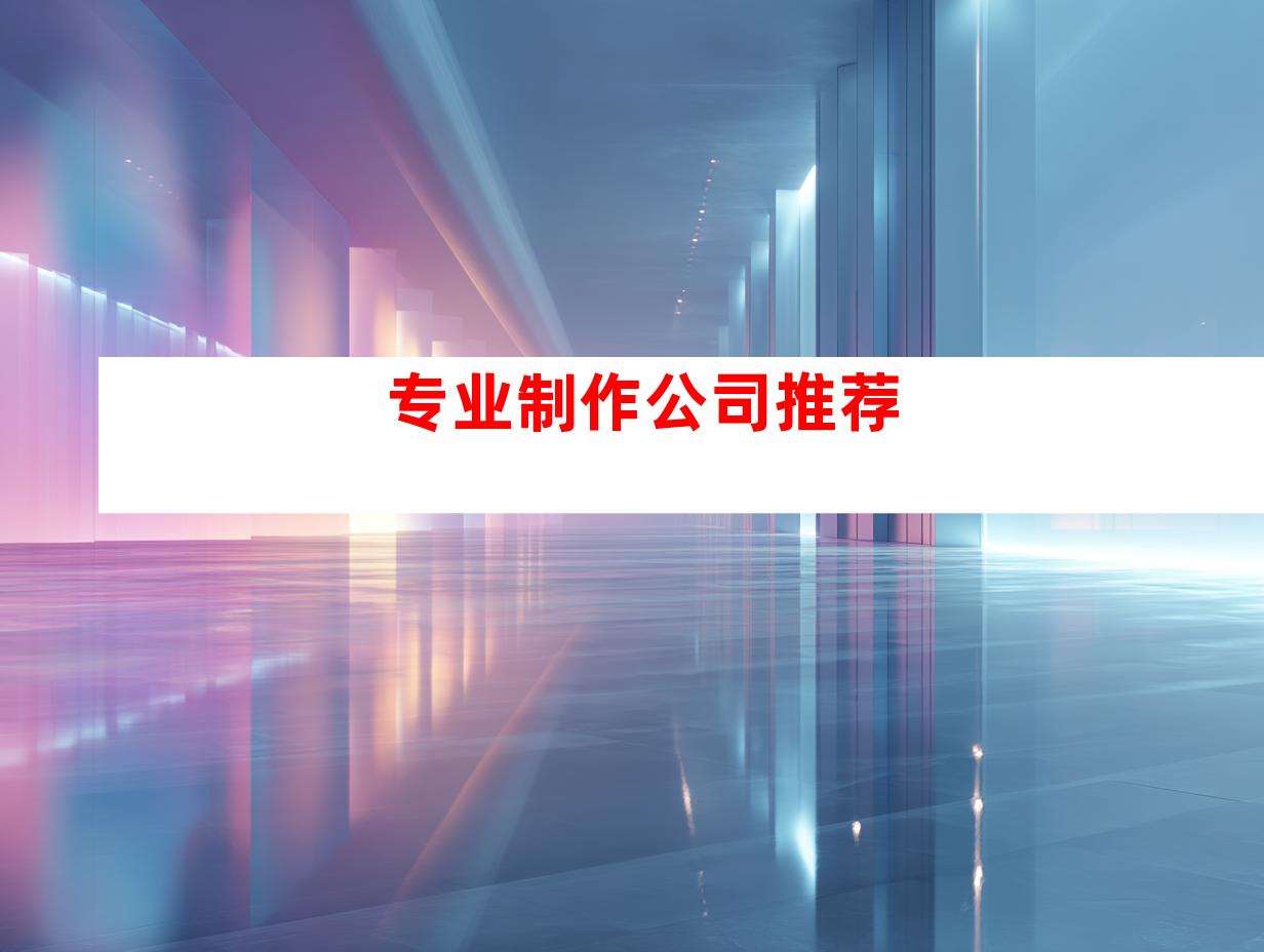 专业制作公司推荐