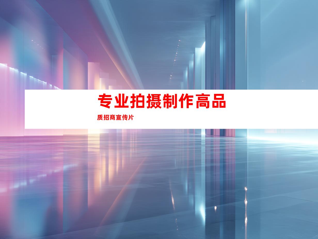 专业拍摄制作高品质招商宣传片