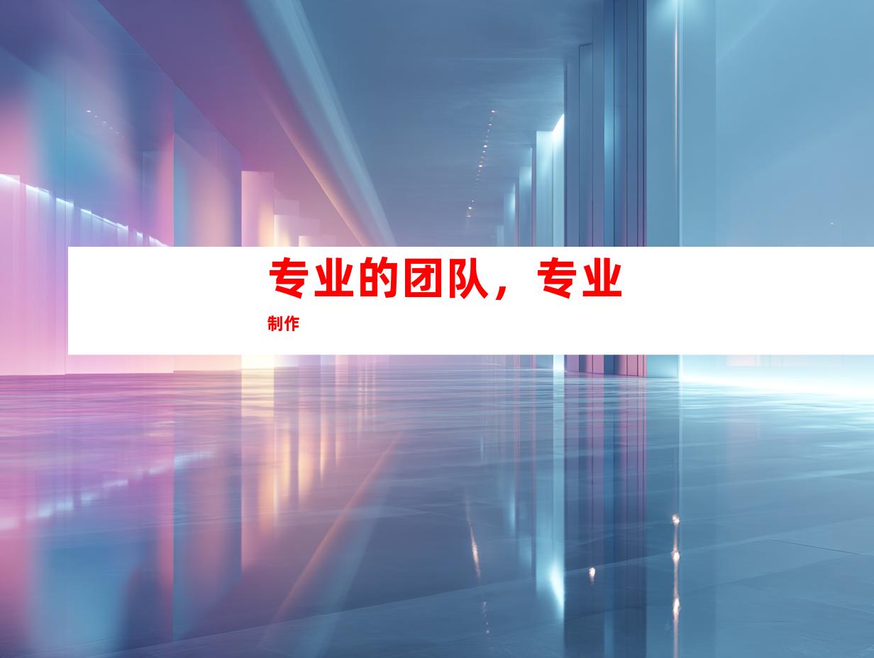 专业的团队，专业制作