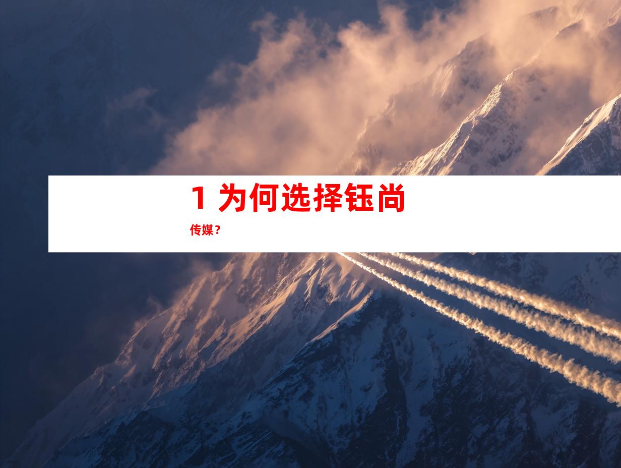 1. 为何选择钰尚传媒？