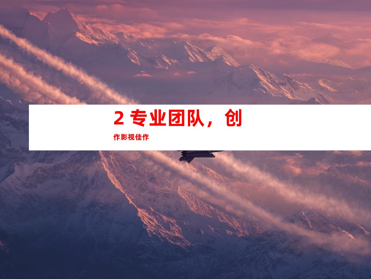2. 专业团队，创作影视佳作
