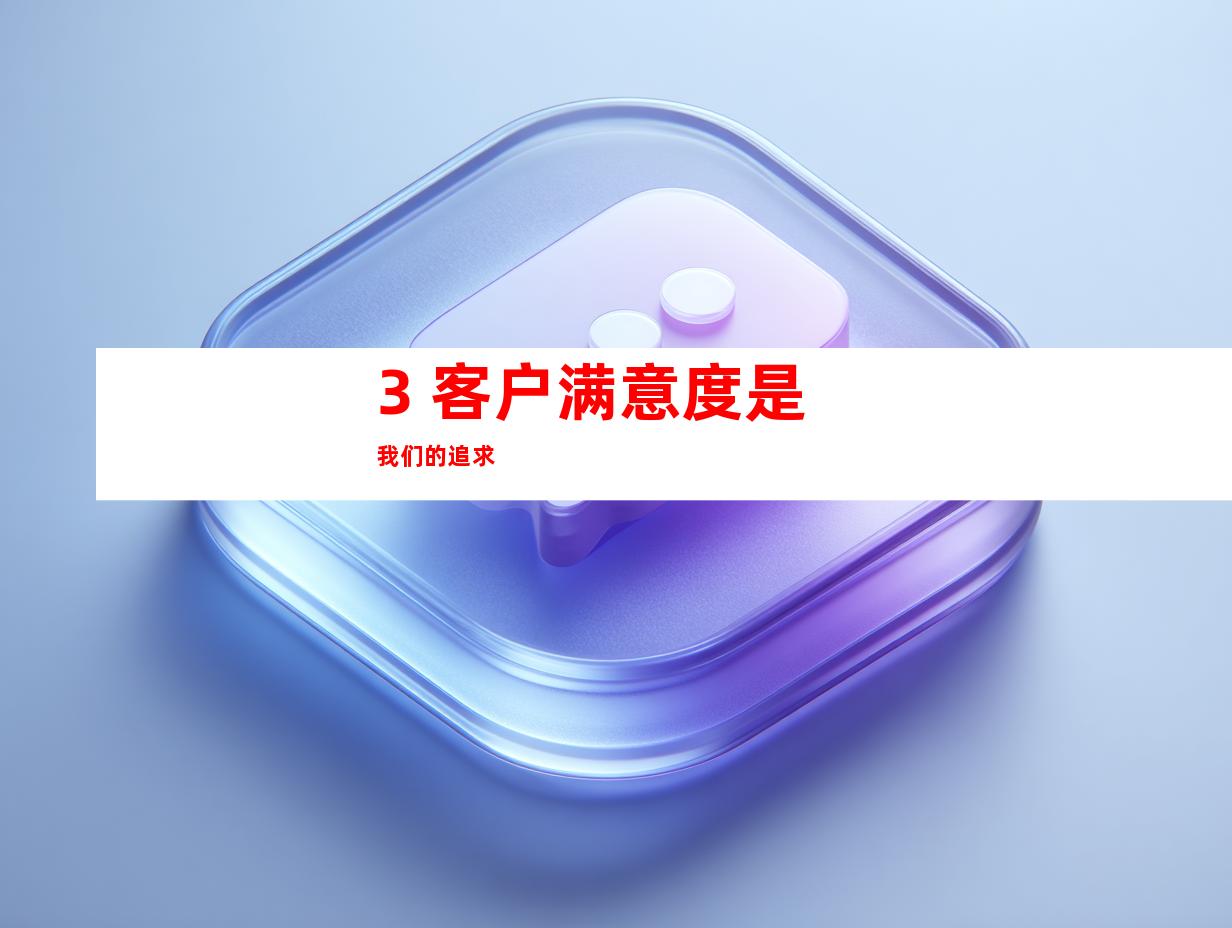 3. 客户满意度是我们的追求